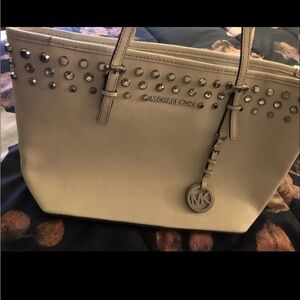 Michael Kors Beige Studded Tote